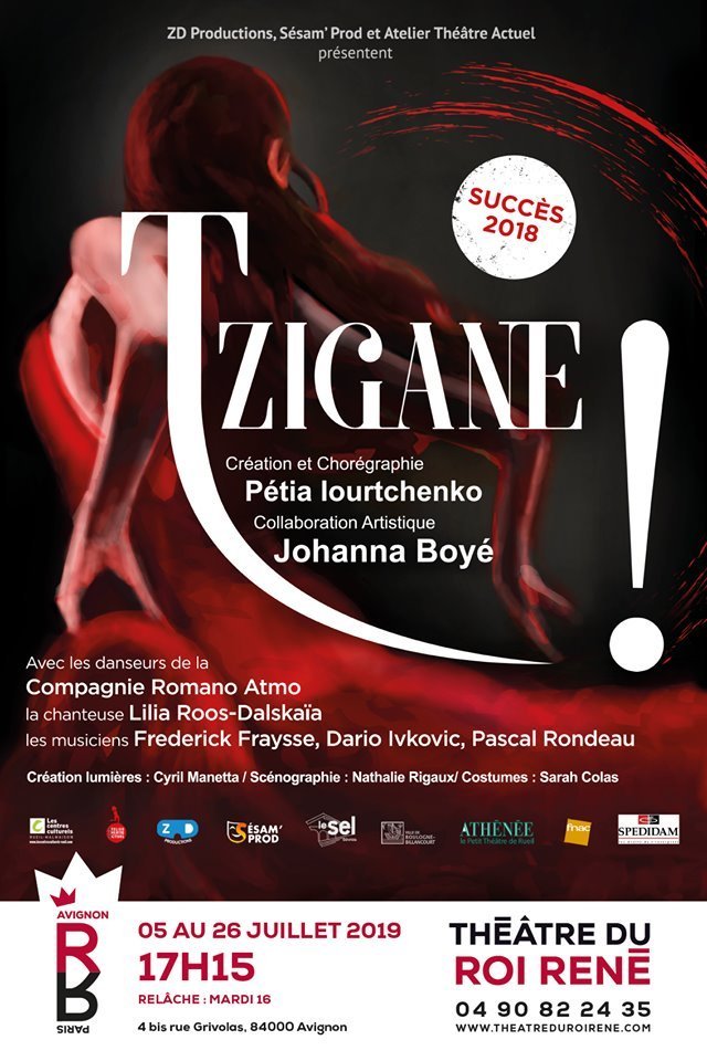 Affiche. Avignon. Tzigane de Pétia Iourtchenko. Création & chorégraphie de Pétia Iourtchenko avec la collaboration artistique de Johanna Boyé. 2019-07-05